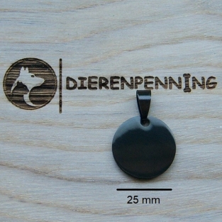 Dierenpenning Gun Black 25mm Rond